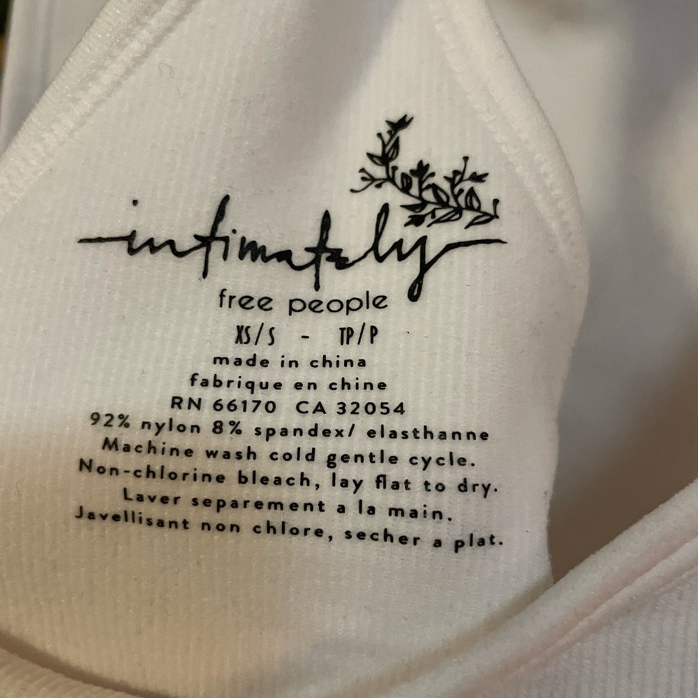 NWT Free People Hayley Brami Racerback Tank Top White XS/S - Picture 4 of 10